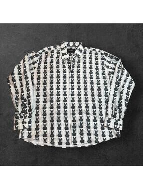 Maceoo Men's Button Down Shirt – "Guilty Frenchie" Mugshot Print – Size 7 / 3XL